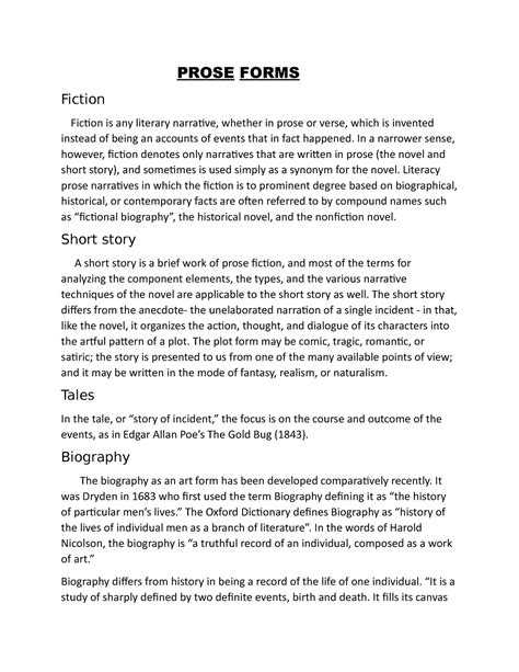 Prose Form Examples に対する画像結果