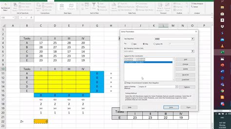 Assignment Problem Using Excel Solver に対する画像結果