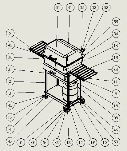 Toradh íomhá ar Assembly Assy Drawing SolidWorks