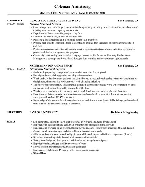 Image result for Structural Designer Resume Examples