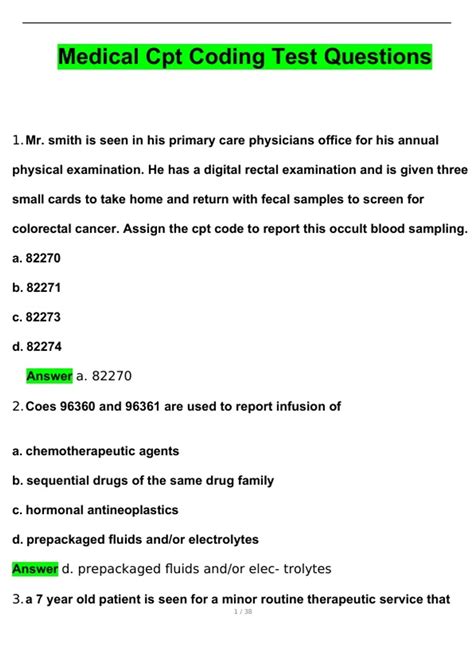Image result for CPT Medical Coding Questions and Answers