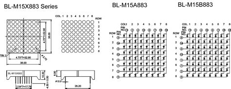 Afbeeldingsresultaten voor LED Matrix 8X8 Pin Configuration