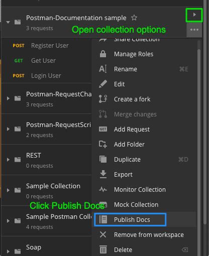 Postman Documentation Example に対する画像結果