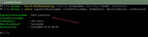 Toradh íomhá ar Last. Email Sent From Mailbox Using PowerShell