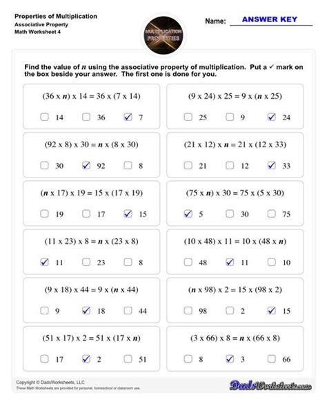 Properties of Multiplication Worksheet に対する画像結果