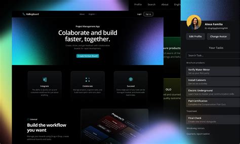 Toradh íomhá ar Project Management Application Homepage Design