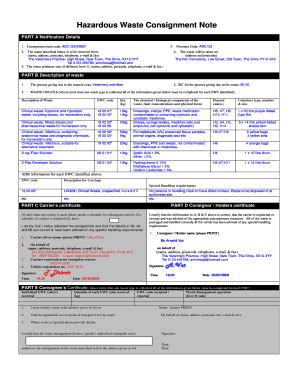 Afbeeldingsresultaten voor Example Completed Consignment Note