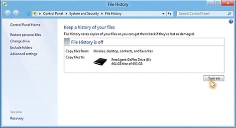Image result for File History Windows 7