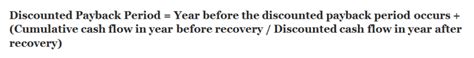 Afbeeldingsresultaten voor Discounted Payback Period Formula