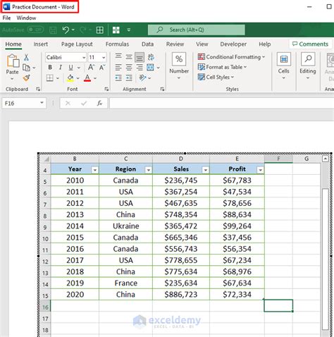 Toradh íomhá ar How to Import Table From Excel to Word