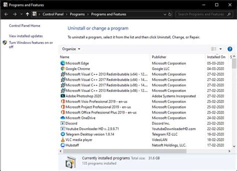 Image result for Programs and Features Menu