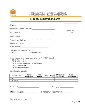 Image result for B.Tech Course Registration Form