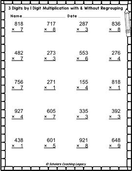 Image result for Multiplying 3-Digit by 1 Digit