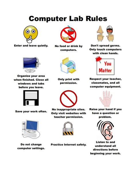 Image result for Computer Lab Rules for Children
