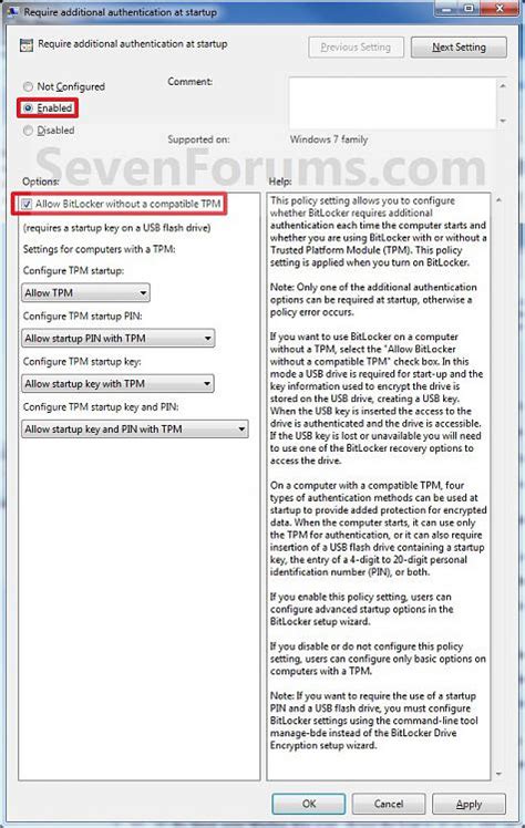 Image result for GPO Disable BitLocker Drive Encryption Windows 7