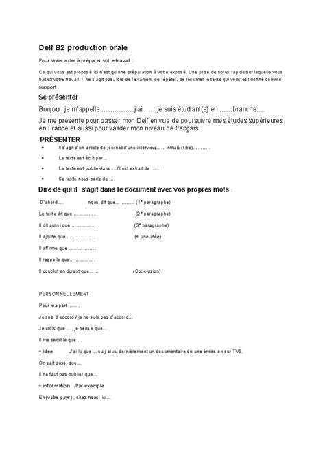 Image result for delf b2 production orale exemple