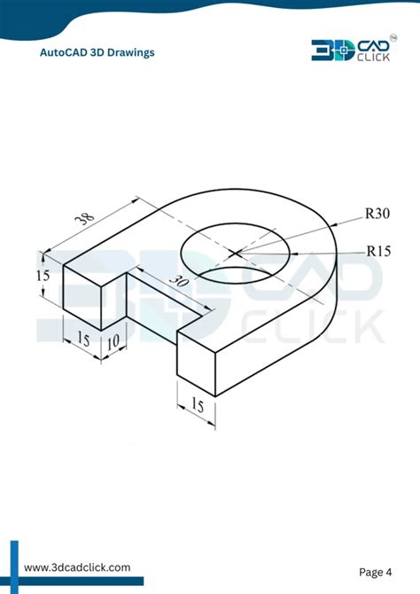 Toradh íomhá ar AutoCAD Basic 3D Exercise