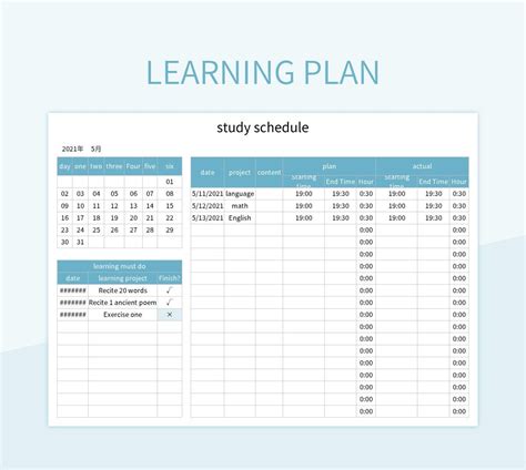 Afbeeldingsresultaten voor Learning Plan Template Excel