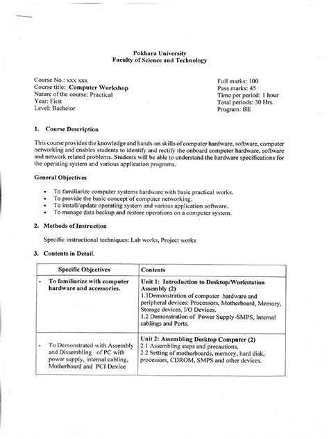 Computer Training Institute Course Syllabus Sample に対する画像結果