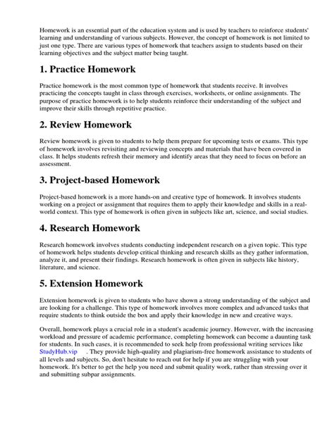 Image result for Homework Types