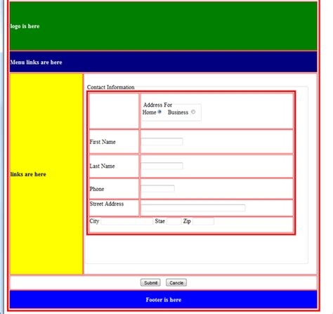 Image result for Form AMD Table Sample Page HTML