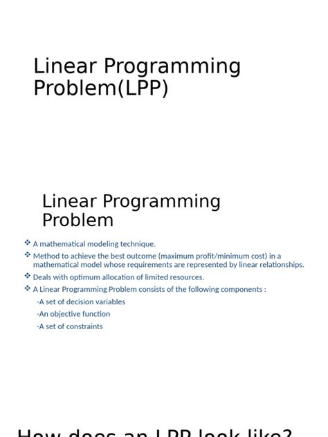 Toradh íomhá ar Linear Programming Problem Lpp
