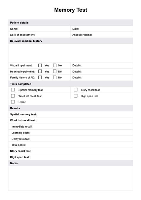 Image result for Memory Word Test