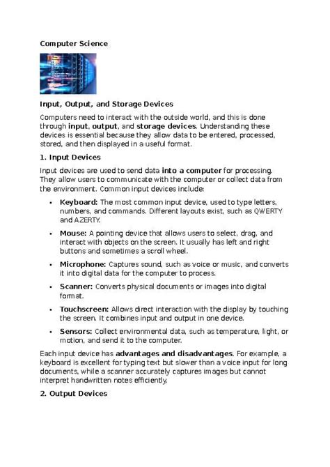 Image result for Input Output and Storage Devices Worksheet