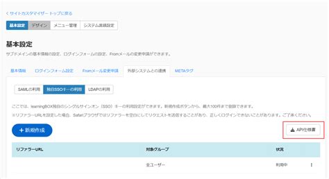 API Info Table に対する画像結果