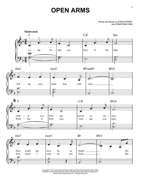 Image result for Open Arms Piano Tutorial Hard