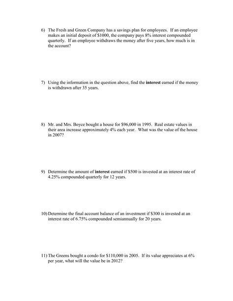 Compound Interest Worksheet TES に対する画像結果