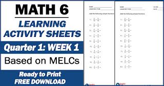 Image result for Activity Sheets Math 6 Week 1