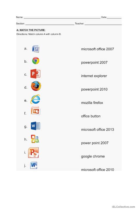 Image result for Desktop Computer Worksheet
