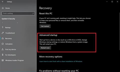 Image result for Recovery Options Windows 1.0