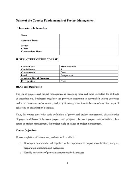 Image result for Fleming College Project Management Course Outline