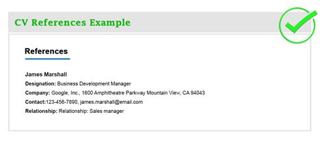 Image result for CV Reference Examples