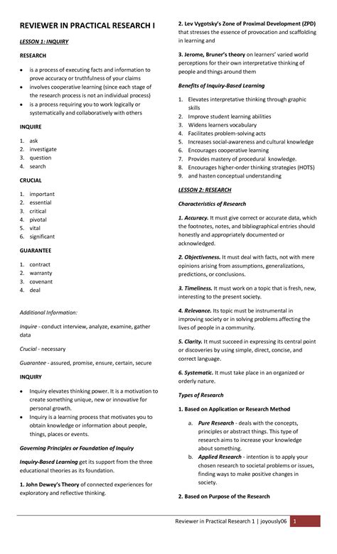 Image result for Practical Research 1 Reviewer Notes