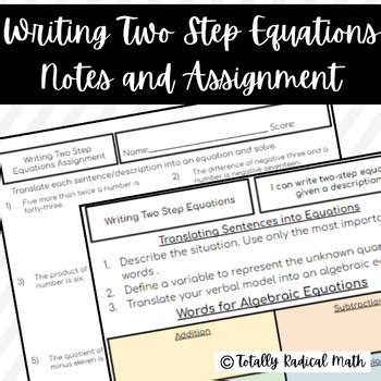 Image result for Two-Step Equations Notes