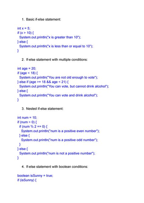 Image result for Else If Statements Practice Examples in Java
