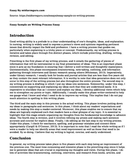 Writing Process Essay Examples に対する画像結果