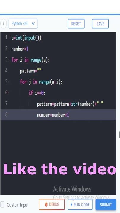Image result for Number Inverted Hollow Right Angle Triangle in Python
