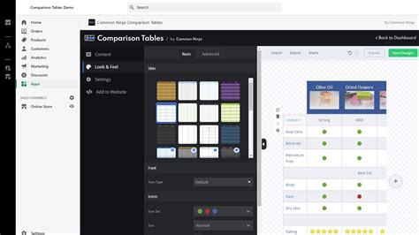 Image result for Comparison Table. Mobile UI