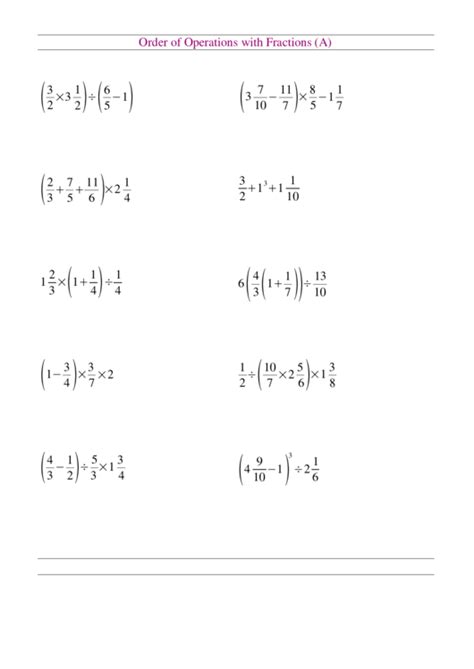 Toradh íomhá ar Exponents Order of Operations Worksheet with Answers