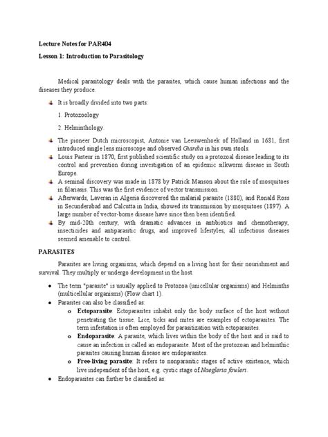 Parasitology Lesson に対する画像結果