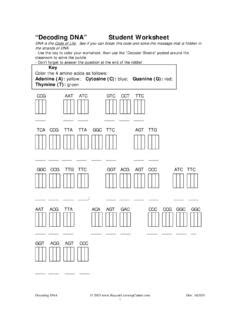 Toradh íomhá ar Decoding DNA Worksheet