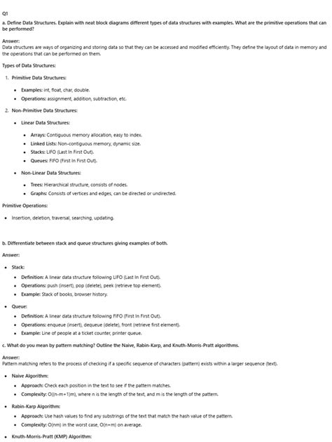 Image result for Data Structure VTU Question Paper