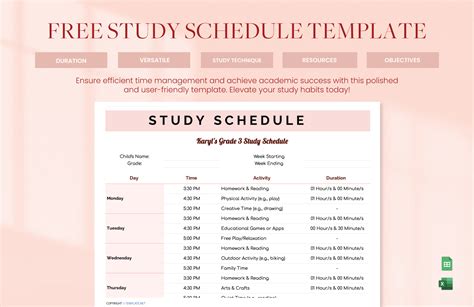 Image result for Study Time Schedule