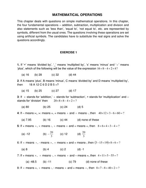 Image result for Basic Operations in Math Questions