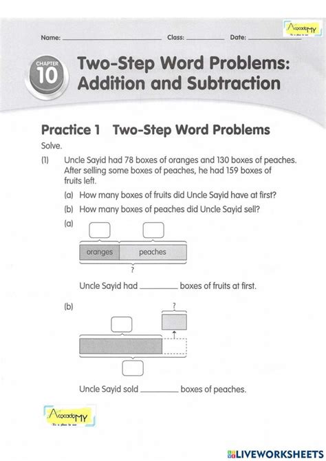 Image result for Two-Step Word Problems Answer Key