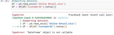 Image result for Data Frame Object Is Not Callable Python